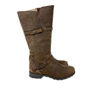 Teva De La Vina Brown Leather Waterproof Riding Boots Moto Equestrian Boho Sz 9